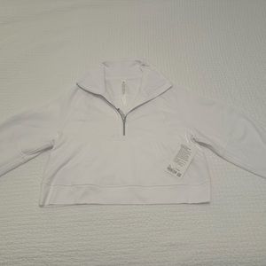 NWT WHITE Lululemon Scuba Oversized Funnel Neck Half-Zip!